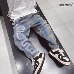 兒童個性牛仔褲長褲2024年新款男童春秋款中大童褲子童裝褲子 歷史價格詳細信息