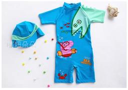 男童連體泳泳帽裝高彈短袖寶寶泳超人卡通男孩泳裝防曬 歷史價格詳細信息