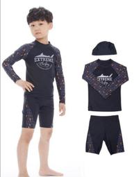 兒童泳衣男童長袖中大童分體溫泉泳裝小童幼兒小孩防曬速幹遊泳衣 歷史價格詳細信息