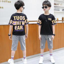 兒童裝男童夏裝套裝24新款小少爺運動兩件套寶寶夏季薄款短袖衣服 歷史價格詳細信息
