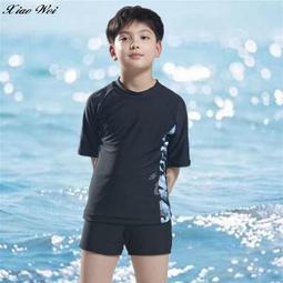 新款男士泳衣上衣兩件式泳褲套裝學生短袖防曬遊泳衣成人大尺碼泳裝 歷史價格詳細信息