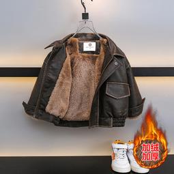 男童皮衣2023新款酷帥寶寶冬季加絨棉衣服兒童秋冬裝加厚外套夾克 歷史價格詳細信息