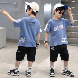 【八號館】兒童裝男童夏裝套裝新款夏款薄款中大童夏季男孩運動酷帥氣潮男女童裝兒童服飾休閒服裝．JA16808 歷史價格詳細信息