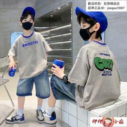 男童夏款套裝2024新款夏季中大童酷帥氣男孩短袖襯衫兩件套百搭潮 歷史價格詳細信息