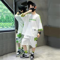 【八號館】兒童裝男童夏裝套裝新款夏款薄款中大童夏季男孩運動酷帥氣潮男女童裝兒童服飾休閒服裝．JA16808 歷史價格詳細信息