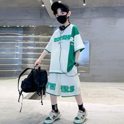 男童夏季短袖套裝洋氣2024新款兒童夏裝兩件套襯衣男孩潮沙灘襯衫 歷史價格詳細信息