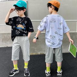 ~DD05557~童裝男童夏裝套裝新款時髦洋氣運動籃球服小男孩夏季薄款背心流行童裝兒童服飾休閒服裝 歷史價格詳細信息