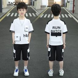 男童夏季短袖套裝洋氣2024新款兒童夏裝兩件套襯衣男孩潮沙灘襯衫 歷史價格詳細信息