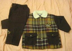 【【全新惜福區】】名牌LOVE WORLD愛的世界超保暖絲絨條紋布舖棉長褲．６∼７歲左右．可合併郵資 歷史價格詳細信息