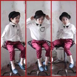 &hearts;萌妞朵朵&hearts;韓版男童帥氣繡花套裝(粉上衣加藍褲)/花童兒童日常衣服BB047 歷史價格詳細信息