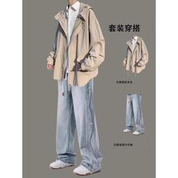 春秋季痞帥套裝白色西服  設計感小眾高級感休閑西裝外套男ins-毛毛男裝 歷史價格詳細信息