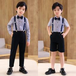 Metis 男童禮服夏小主持人演出服兒童西裝英倫風男孩花童婚禮背帶褲套裝 歷史價格詳細信息