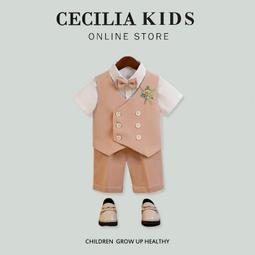 Metis 兒童小西服短袖背帶褲套裝純棉幼兒園畢業拍攝六一演出服男童禮服 歷史價格詳細信息