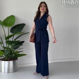 無袖通勤休閑套裝女夏季新款寬松百搭休閑上衣松緊腰半身裙兩件套A68134 歷史價格詳細信息