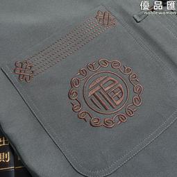 唐裝男士套裝中老年爸爸裝夏季薄款中國風短袖棉麻休閒漢服-正正男裝 歷史價格詳細信息