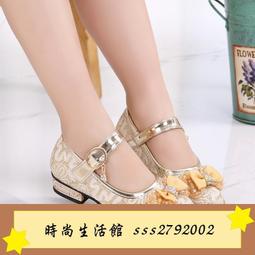 女童小高跟公主鞋紅色新年演出軟底防滑皮鞋春秋新款珍珠水晶單鞋 歷史價格詳細信息