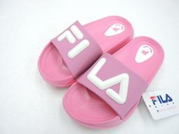 FILA 童鞋 拖鞋 粉紅 黑金 藍橘 立體LOGO 防水 膠拖 中童 2S828V- 歷史價格詳細信息