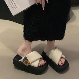 鞋 松糕人字拖鞋女 套趾沙灘涼拖鞋時尚復古小個子厚底網紅防滑拖鞋 歷史價格詳細信息