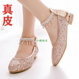 真皮女童高跟鞋演出皮鞋2023春秋新款寶寶單鞋走秀主持兒童公主鞋 歷史價格詳細信息
