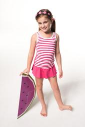 Ａ＆Ｔ*聖手降價*【台灣製】小女童連身裙泳衣(附帽)＄原價980~B88608 12~18 歷史價格詳細信息