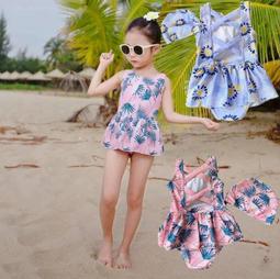 兒童泳衣女童夏連體公主裙式寶寶可愛女孩洋氣小中大童時尚遊泳衣 歷史價格詳細信息