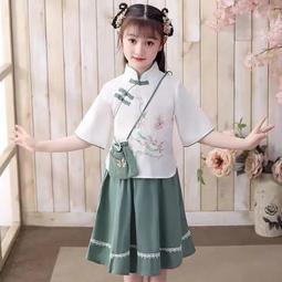 新款女童旗袍兒童洋裝中國風小女孩漢服夏裝旗袍裙-玲瓏心飾 歷史價格詳細信息