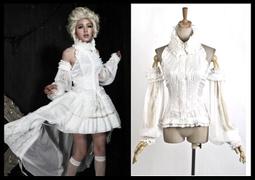 ＊mini &amp;amp; PUNK LOLO＊歐洲中古世紀-西臘神殿智慧女神金蔥手繪荷葉邊蕾絲髮帶(LS-042.白)PUNK LOLITA 歷史價格詳細信息