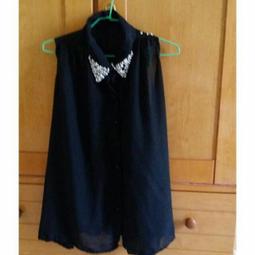 雪紡--氣質滿點拼接圓領雪紡袖牛奶絲橫條紋七分袖附腰繩長版上衣(黑.藍XL-5L)-D410熊衣褲語 歷史價格詳細信息