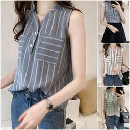 貓姐的團購中心~M23-888 夏季條紋口袋V領無袖襯衣~3種顏色~M-3XL~一件350元~預購款 價格比較,價格查詢,歷史價格詳細信息