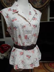 旋轉142復古PATEYA品牌雪紡（英國風印花）連袖古著襯衫L-XL號品項如圖二手 無肩寬/胸圍不限/長度50公分 歷史價格詳細信息