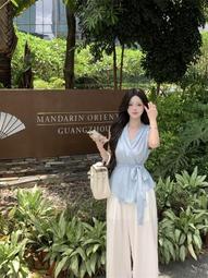 糖衣日系 日系時尚甜美款清新自然風細直條紋圖騰拼接蝴蝶結袖口裝飾翻領五分袖襯衫上衣OL上班族百搭必備單品 全新商品 現貨 歷史價格詳細信息