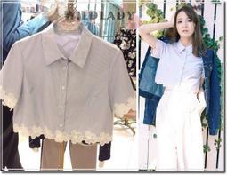 【WildLady】 特 日本甜美鏤空勾花蕾絲立領荷葉上衣  grl 歷史價格詳細信息