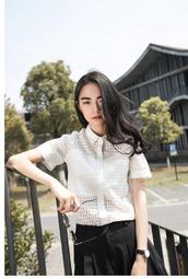 ☆優米小舖☆【SUZ150613】韓版夏季新品修身顯瘦OL立領條紋皺褶袖氣質百搭短袖襯衫☆胖MM/大碼可★ 歷史價格詳細信息