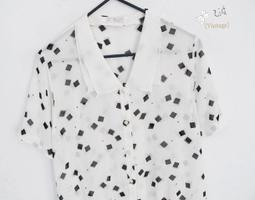 ▲乙波古著▼透明蕾絲拼接 早期vintage襯衫 日本製&古著店帶回 歷史價格詳細信息