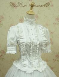 【貓熊繽雰】高領氣質優雅蕾絲泡泡袖Lolita春夏裝日系短袖襯衫(可量身訂做)上衣打底衫白Gothic/punk日系甜美 歷史價格詳細信息