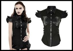 ＊MINI PUNK LOLO＊黑暗龐克視覺-黑暗之境惡魔禁獵區狩魔獵人頹廢洗舊雙口袋龐克個性背心(WT045)PUNK 歷史價格詳細信息