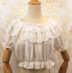 【貓熊繽雰】娃娃翻領可愛氣質泡泡袖Lolita.夏日OL女裝日常百搭襯衫(可量身訂做)短袖上衣白Gothic/punk日 歷史價格詳細信息