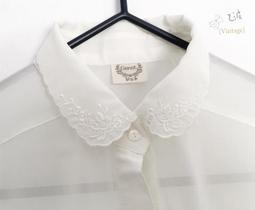 ▲乙波古著▼細緻花卉+水玉點點 精緻摺子領 早期vintage襯衫 琺瑯釦子 日本製&古著店帶回 附補釦一顆 歷史價格詳細信息