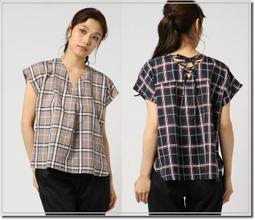 【WildLady】 日本氣質領結氣質格子襯衫上衣 歷史價格詳細信息