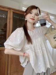 寬鬆泡泡袖HAHAHA條紋衛衣 圓領長袖上衣 女孩子上衣 橘魔法 【p0061169039654】 歷史價格詳細信息