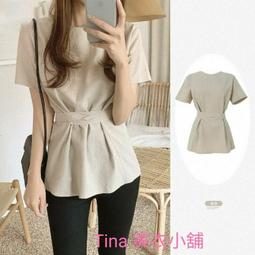 【全新上衣】短袖上衣 大尺碼OL上衣 木耳邊綁繩上衣 荷包袖設計感上衣 時尚百搭上衣 好看上衣 氣質上衣 歷史價格詳細信息
