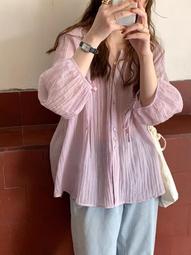 《新流行》娃娃衫上衣夏季韓版寬鬆圓領套頭甜美格子棉麻襯衫女a字蓬蓬小衫OL通勤仕女服裝 歷史價格詳細信息