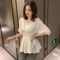 白色襯衫女薄款設計感小眾2024年新款夏季時尚洋氣中袖職業裝襯衣 歷史價格詳細信息