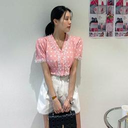 糖衣日系 日系時尚甜美款清新自然風細直條紋圖騰拼接蝴蝶結袖口裝飾翻領五分袖襯衫上衣OL上班族百搭必備單品 全新商品 現貨 歷史價格詳細信息