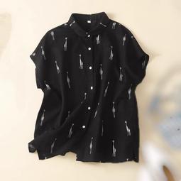 顯瘦印花寬鬆棉麻衫   森系鈕扣裝飾上衣 ❤舒服自在【S32921】日系氣質涼爽夏日女正上衣 歷史價格詳細信息