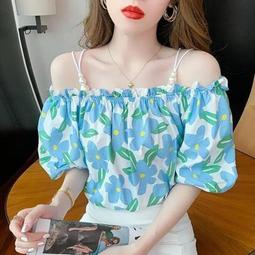 ６９９免運丷夏季新款法式復古國風立領泡泡袖襯衫女設計感別致短款短袖上衣潮流行女裝女性服裝休閒服飾丷BD15496 歷史價格詳細信息