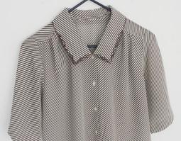 ▲乙波古著▼刺繡花朵領 早期vintage輕透白襯衫 日本製&古著店帶回 附補釦一顆 歷史價格詳細信息