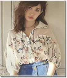 【WildLady】 COCO風日系超美印花透膚拼接襯衫 上衣 價格比較,價格查詢,歷史價格詳細信息