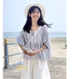 【晨曦貓】日系 清新學院風白色刺繡口袋大翻領短袖襯衫 BQ-91389 歷史價格詳細信息