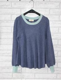 [ 憨虎試衣間 ] 全新有吊牌，GROVE，假兩件(黑色)麻花辮毛衣拼接白色純棉袖子和下襬長袖T 歷史價格詳細信息